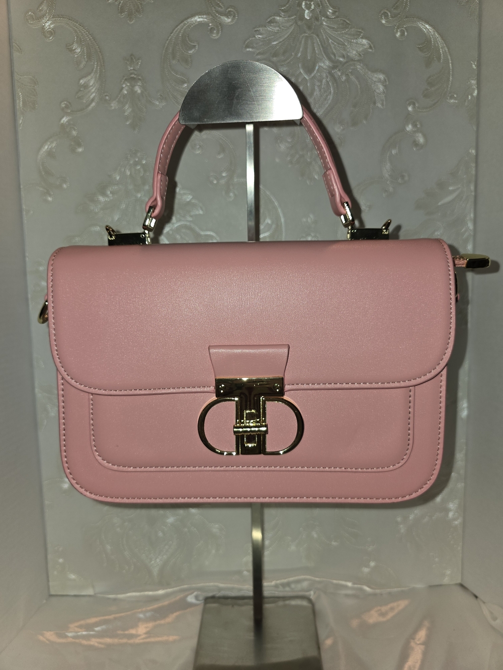 Designer-Style Pink Top-Handle Satchel